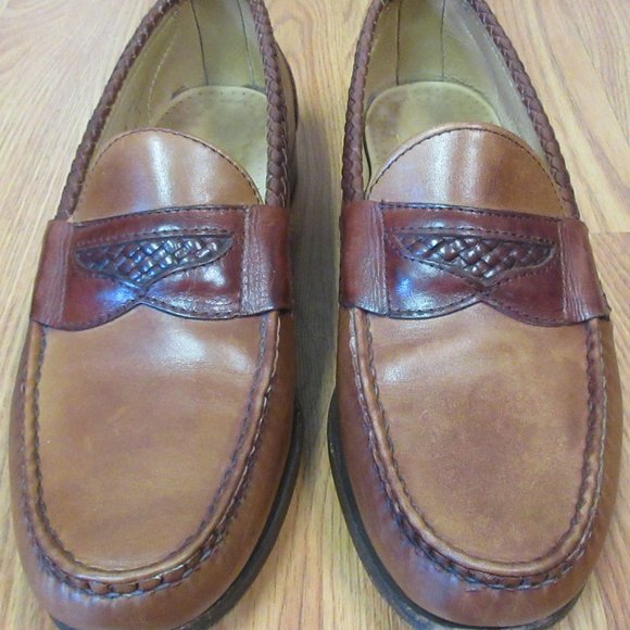 COLE HAAN NEWCASTLE LOAFERS BROWN LEATHER Sz 9 D main image 4